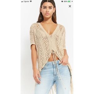 Forever 21 crochet tunic open knit top